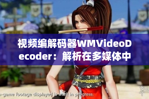 视频编解码器WMVideoDecoder：解析在多媒体中的作用(1)