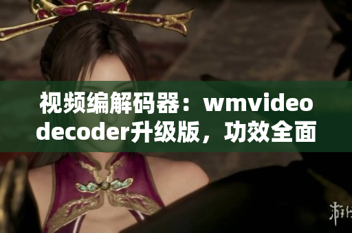 视频编解码器：wmvideodecoder升级版，功效全面提升