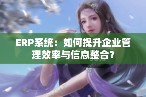 ERP系统：如何提升企业管理效率与信息整合？